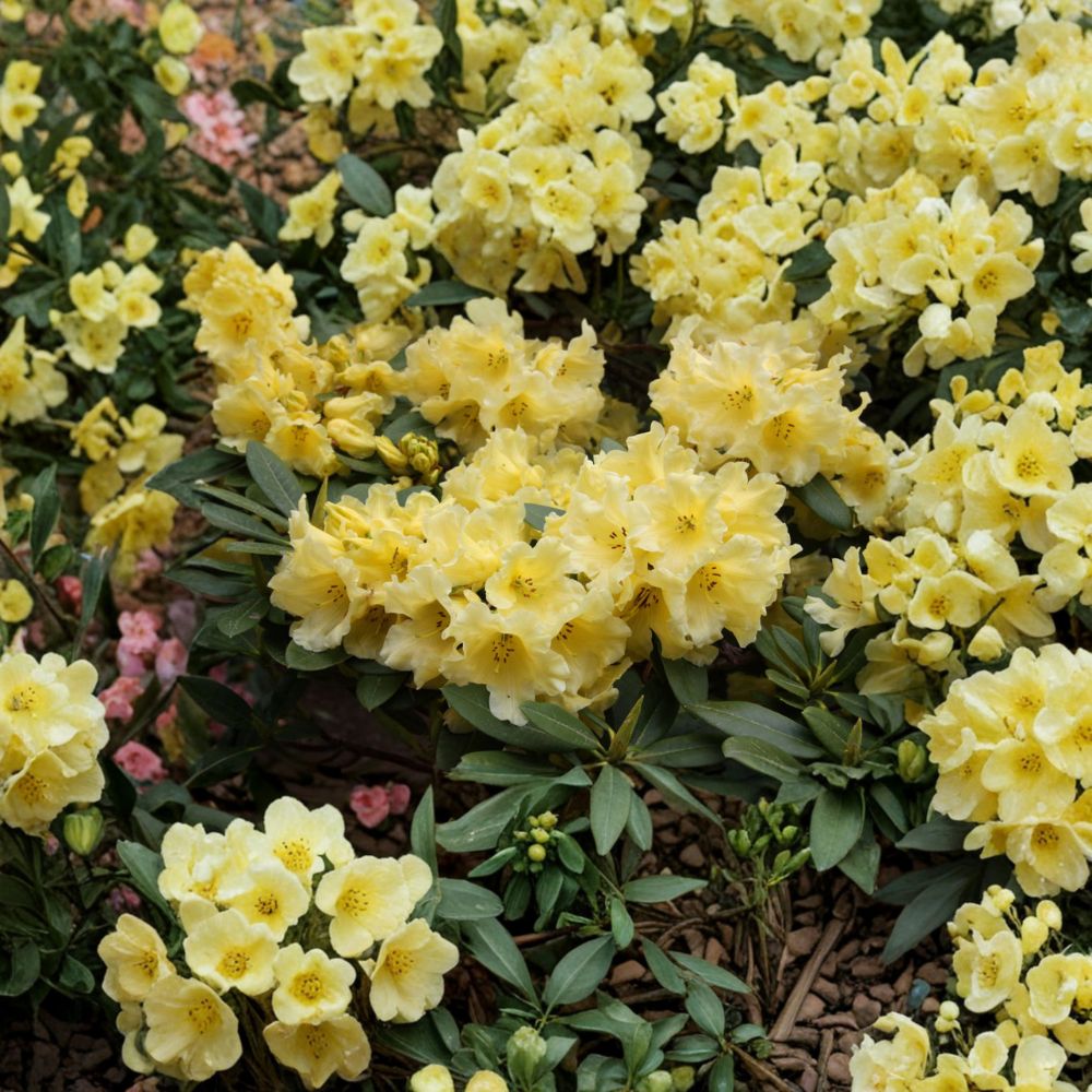 Rhododendron ‘Hotei’ – Evergreen Shrub with Yellow Midseason Blooms in One Gallon Container