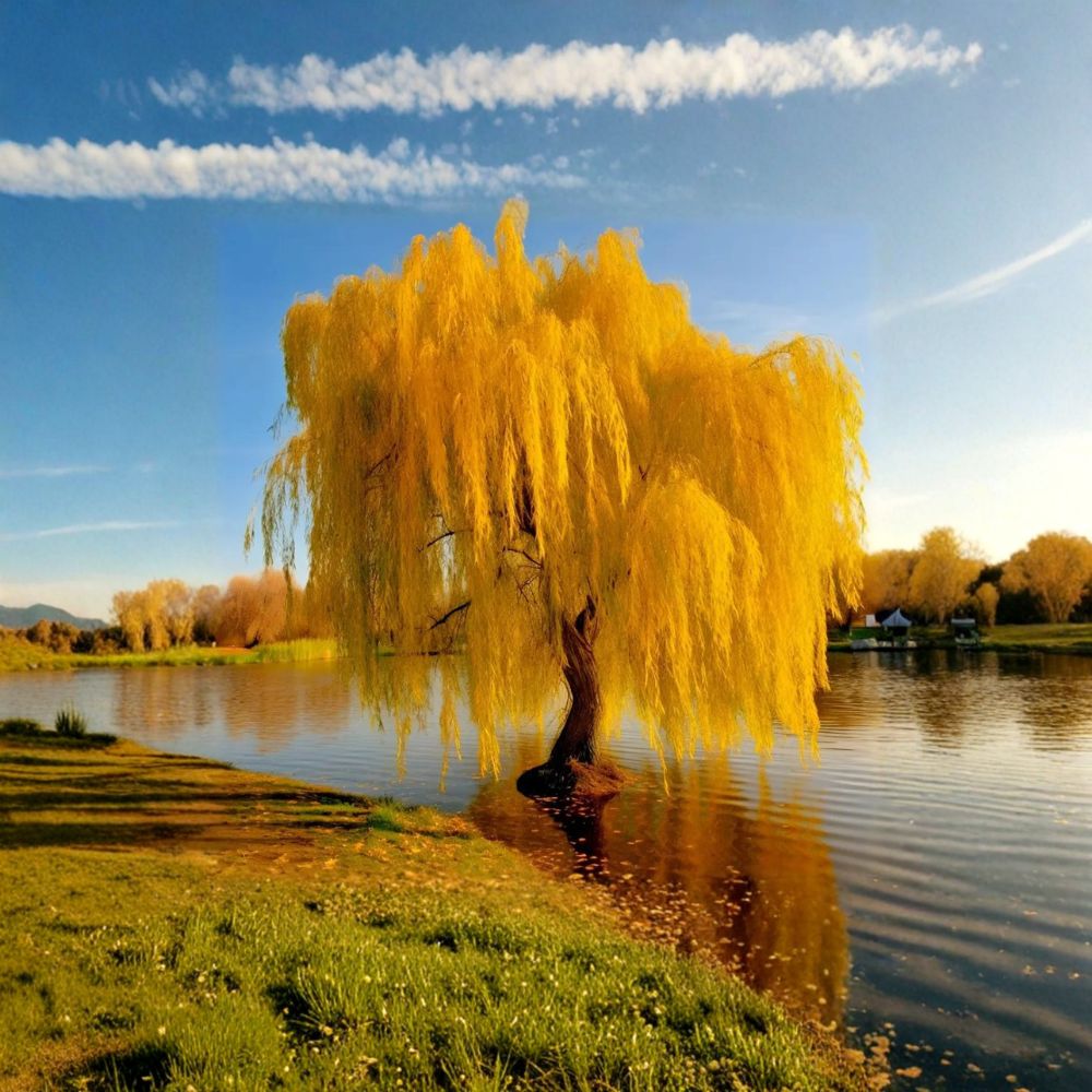 Golden Weeping Willow Tree - Salix alba ‘Tristis’ | 3 Feet Tall Live Plant in Nursery Pot