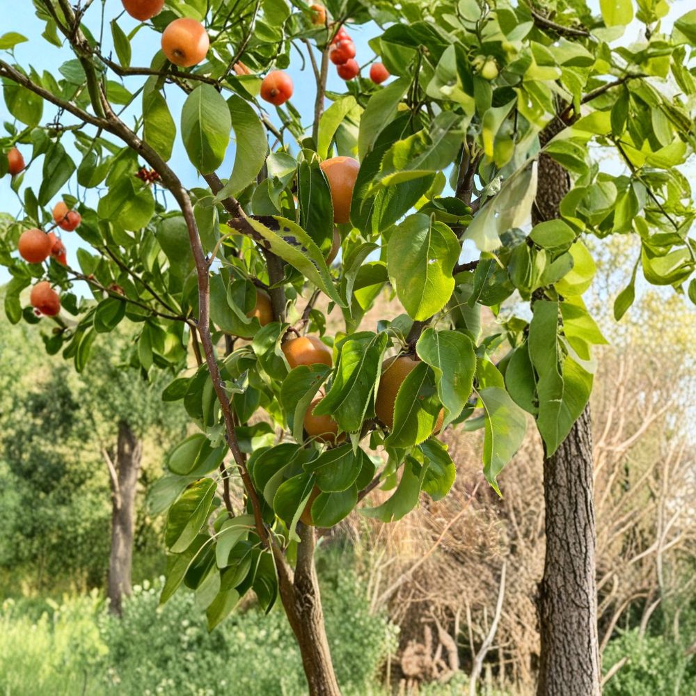 Korean Noryang Giant Asian Pear Tree – Live Bare Root Pyrus pyrifolia, 32–36 Inches Tall