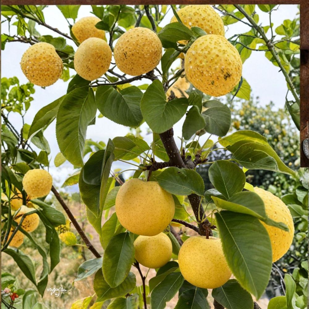 Korean Golden Pear Tree – Pyrus pyrifolia Live Tree | 32–36 Inches Tall | Asian Pear Variety