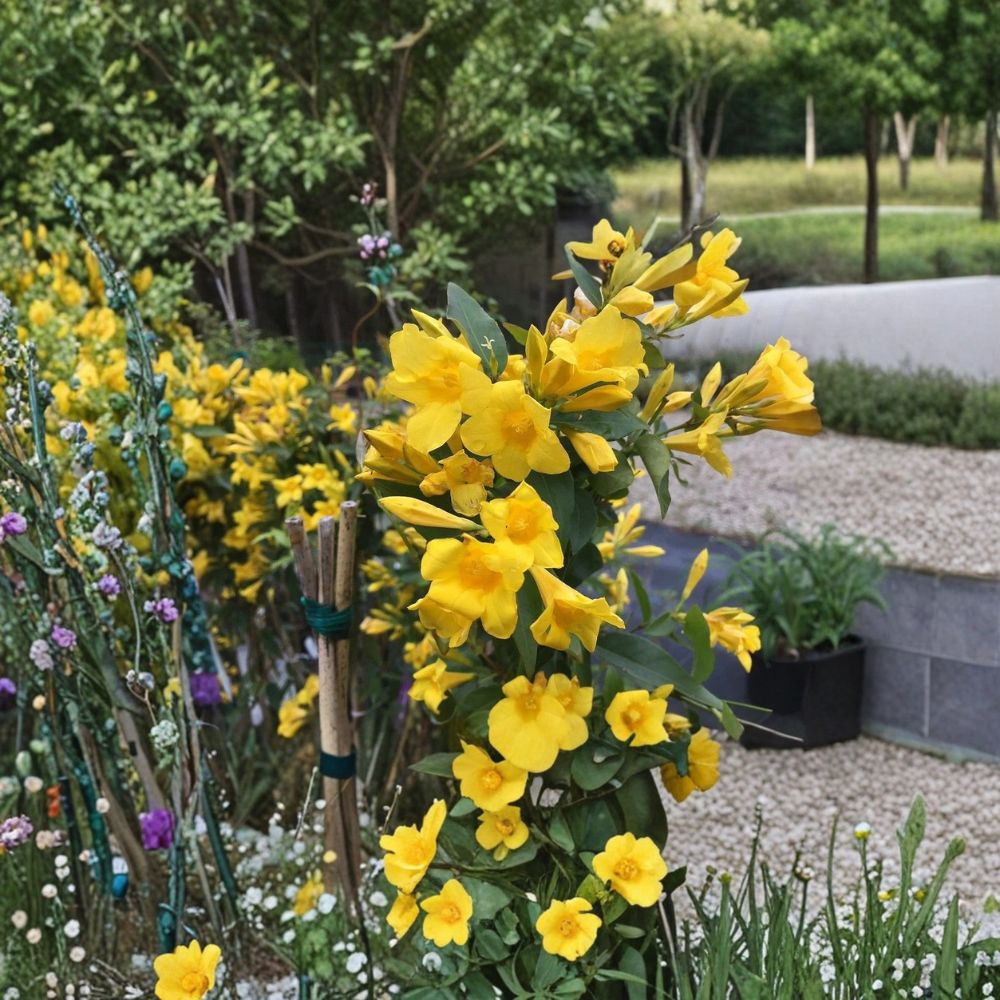 Carolina Jessamine Plants - 15 Live Gelsemium sempervirens Vines in 3.5" Pots | Yellow Jasmine Climbing Vine