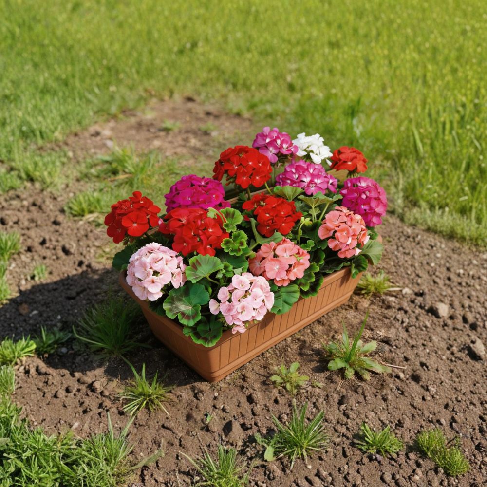 Geranium Flower Seeds – 100 Pelargonium Mix Seeds for Colorful Patio & Container Gardens