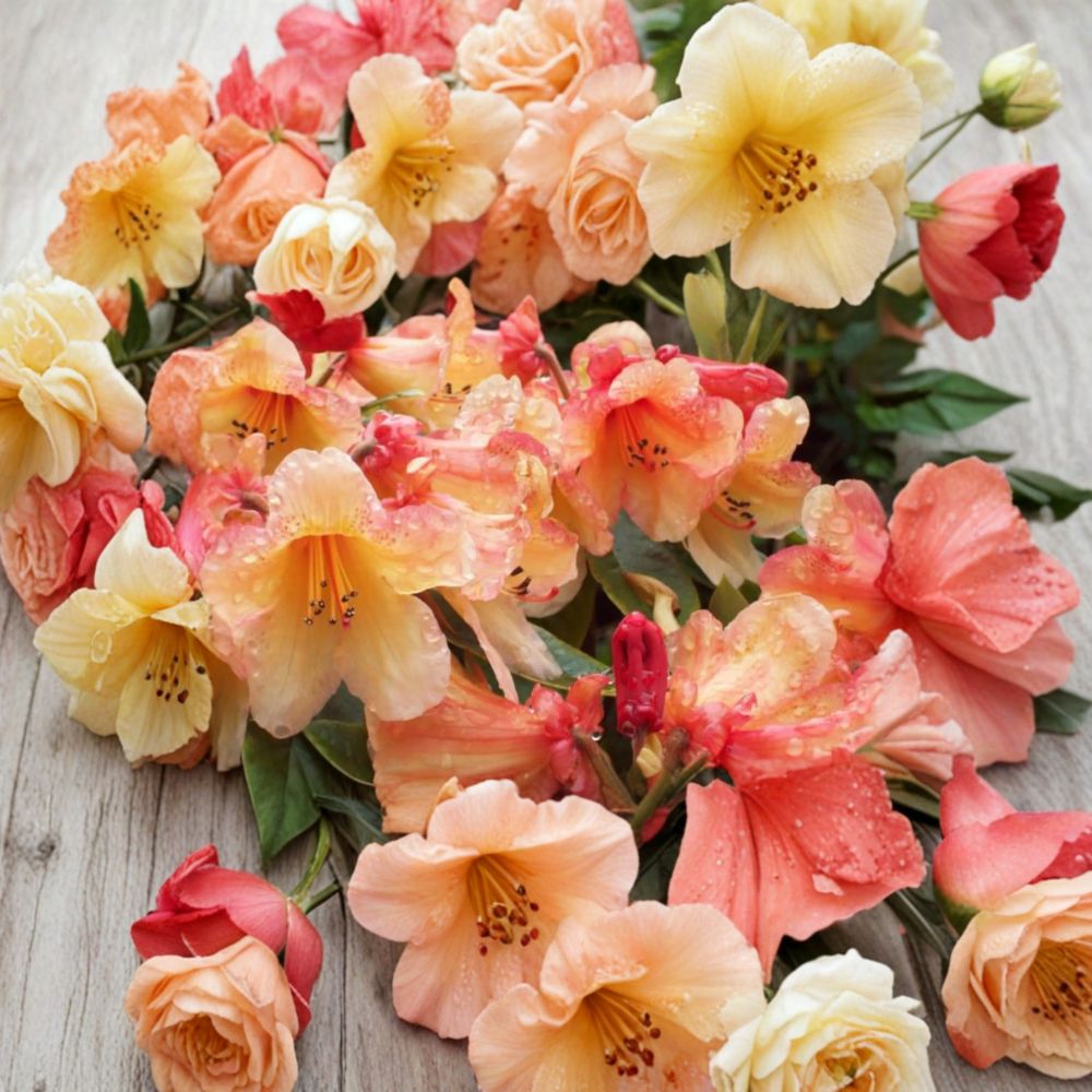 Rhododendron ‘Bergie Larson’ Live Evergreen Shrub | Yellow & Orange Blooming | #2 Container Grown