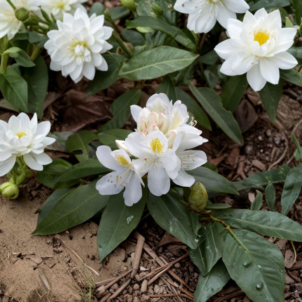 Chionoides Rhododendron – Live Evergreen Shrub with White Spring Blooms | 12–15 Inches Wide, Field Grown, Hardy to -10°F