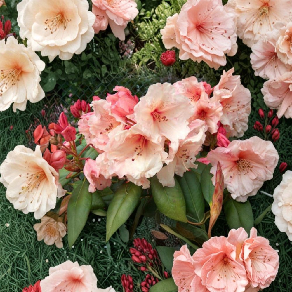 Virginia Richards Rhododendron - Live Evergreen Shrub with Peachy Pink Blooms | #3 Size Plant