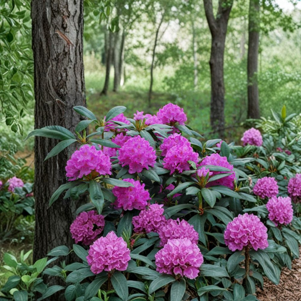 Rhododendron ‘English Roseum’ Live Evergreen Shrub | Cold Hardy Pink Purple Blooms | Field Grown 12–15 Inches Wide