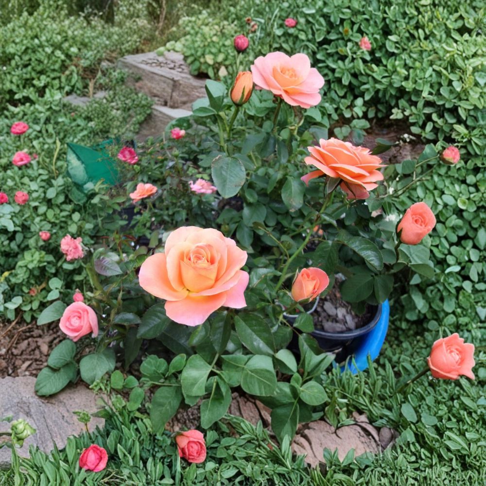 New Year Grandiflora Rose Live Plant - 1 Gallon Orange Rose Bush