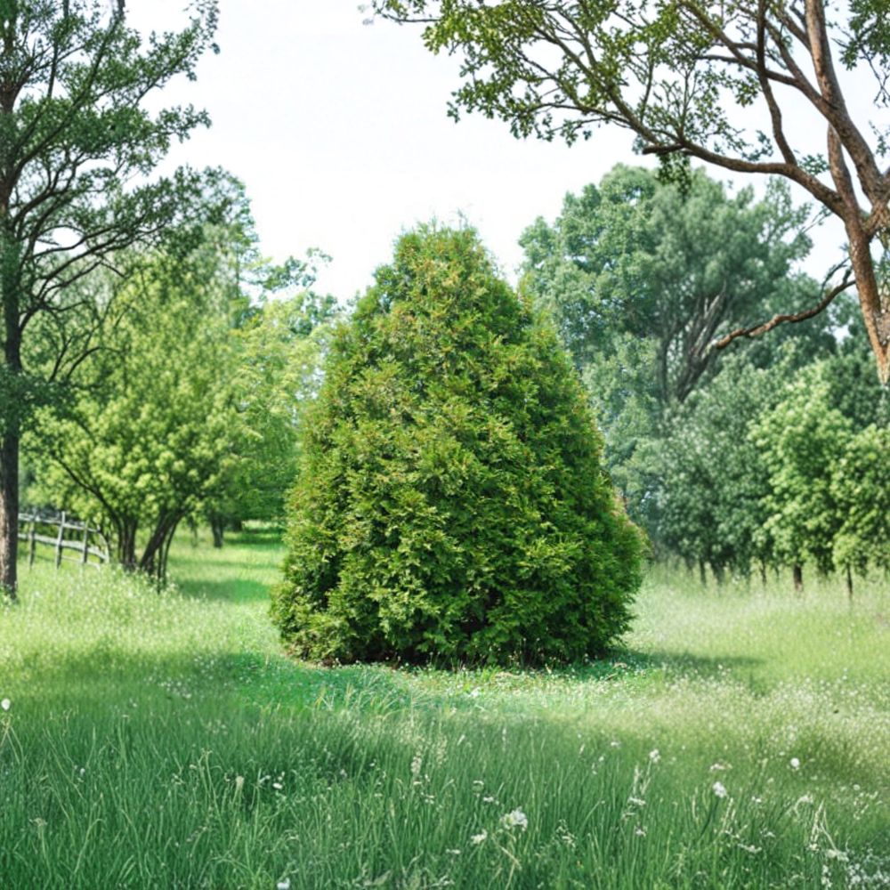 Thuja occidentalis 'Elegantissima' – Elegant Arborvitae Evergreen Privacy Tree in Quart Pot