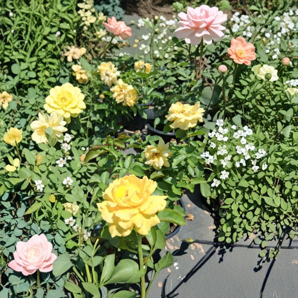 Julia Child Rose Butter Gold Live Bush Plant 1 Gallon | 2006 AARS Award Winner Floribunda