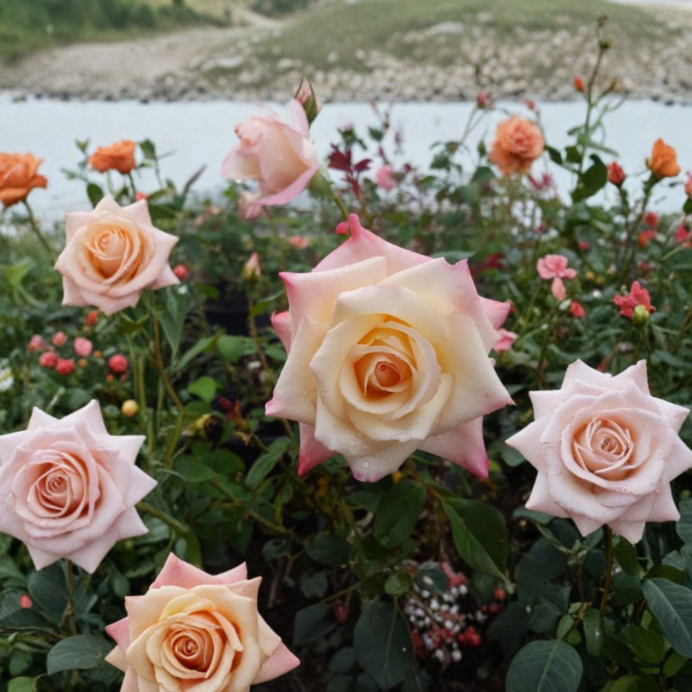 Peace Rose – Rosa Hybrid Tea Live Plant | 3 Gallon | Award-Winning Yellow Pink Blooms