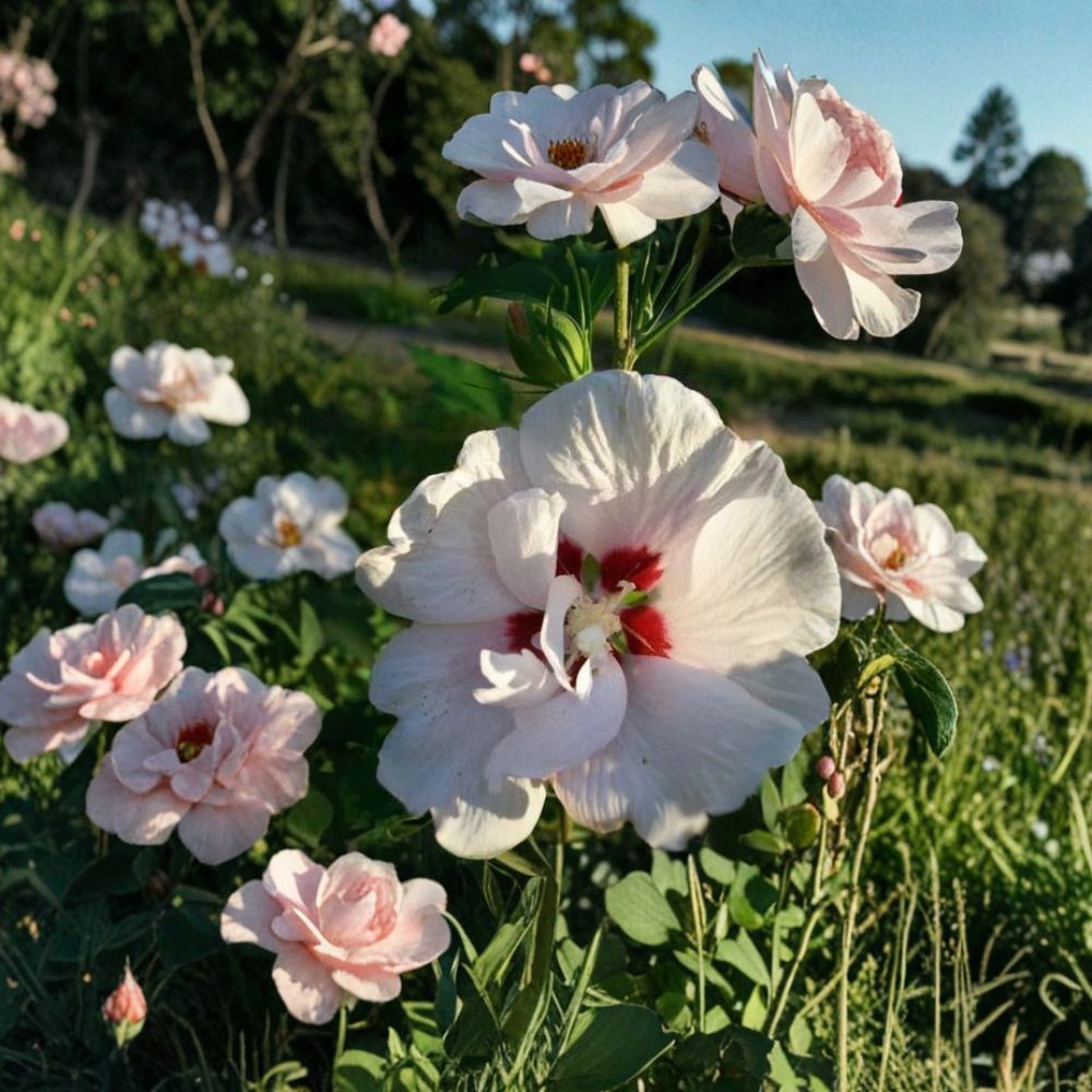 Double Flower White Althea Rose of Sharon – 1 Gallon Live Hibiscus syriacus Shrub