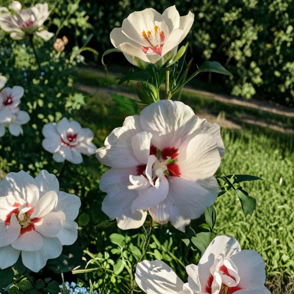Double Flower White Rose of Sharon – Hibiscus syriacus Live 2 Gallon Plant | Hardy Flowering Shrub