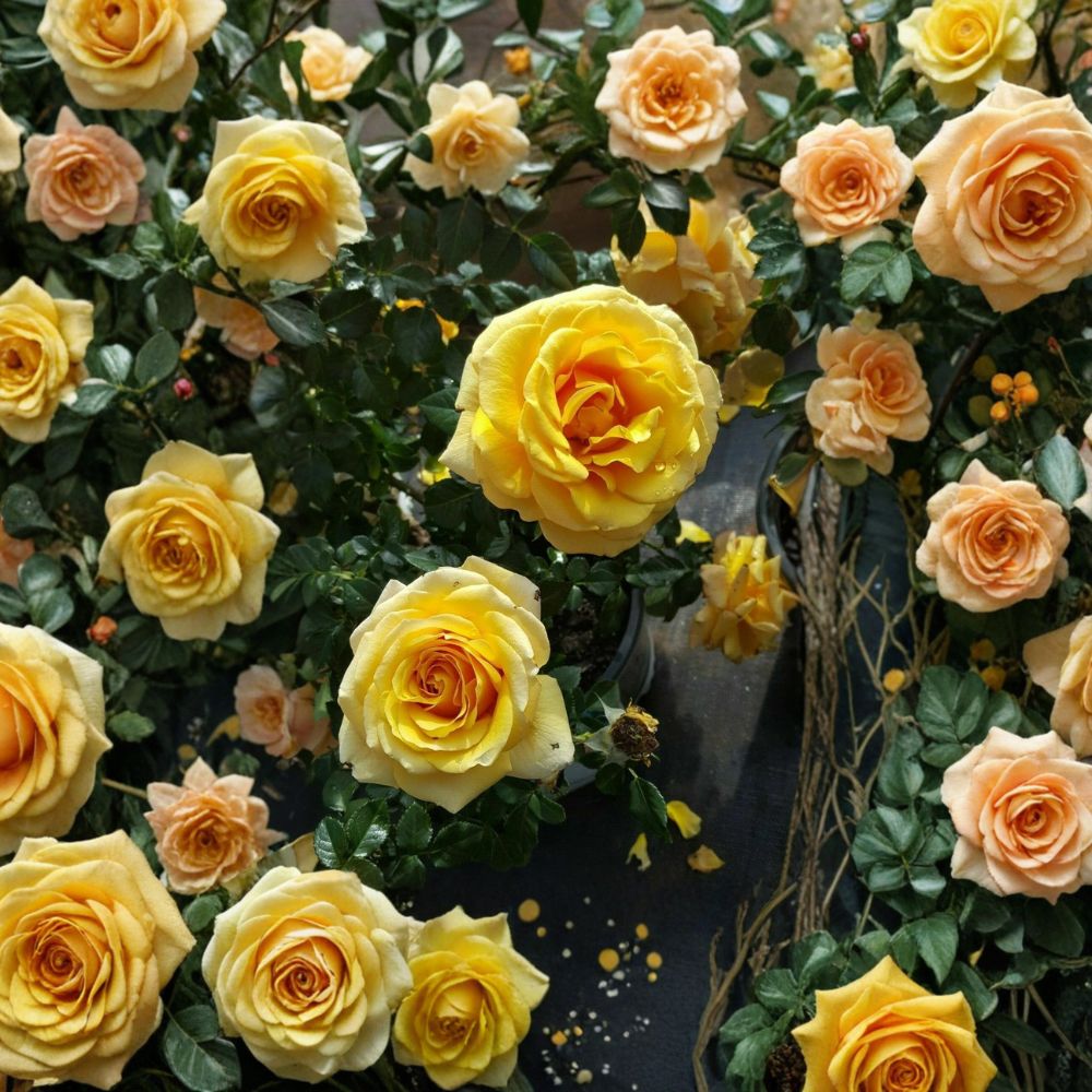 St. Tropez Floribunda Rose Live Bush Plant 3 Gallon Rooted Rose for Garden