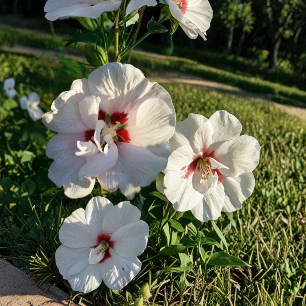 Double Flower White Rose of Sharon – Hibiscus syriacus Live Plant | 1 Gallon | Hardy Flowering Shrub