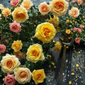 St. Tropez Floribunda Rose Live Plant | 5 Gallon Flowering Rose Bush | Rosa hybrida