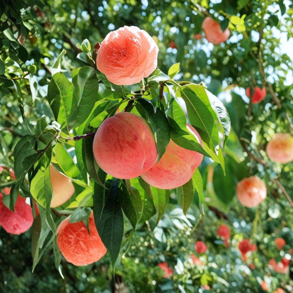Hujing Honey Peach Tree – Prunus persica Live Plant | Yangshan Peach Variety | Sweet Juicy Fruit Tree Starter