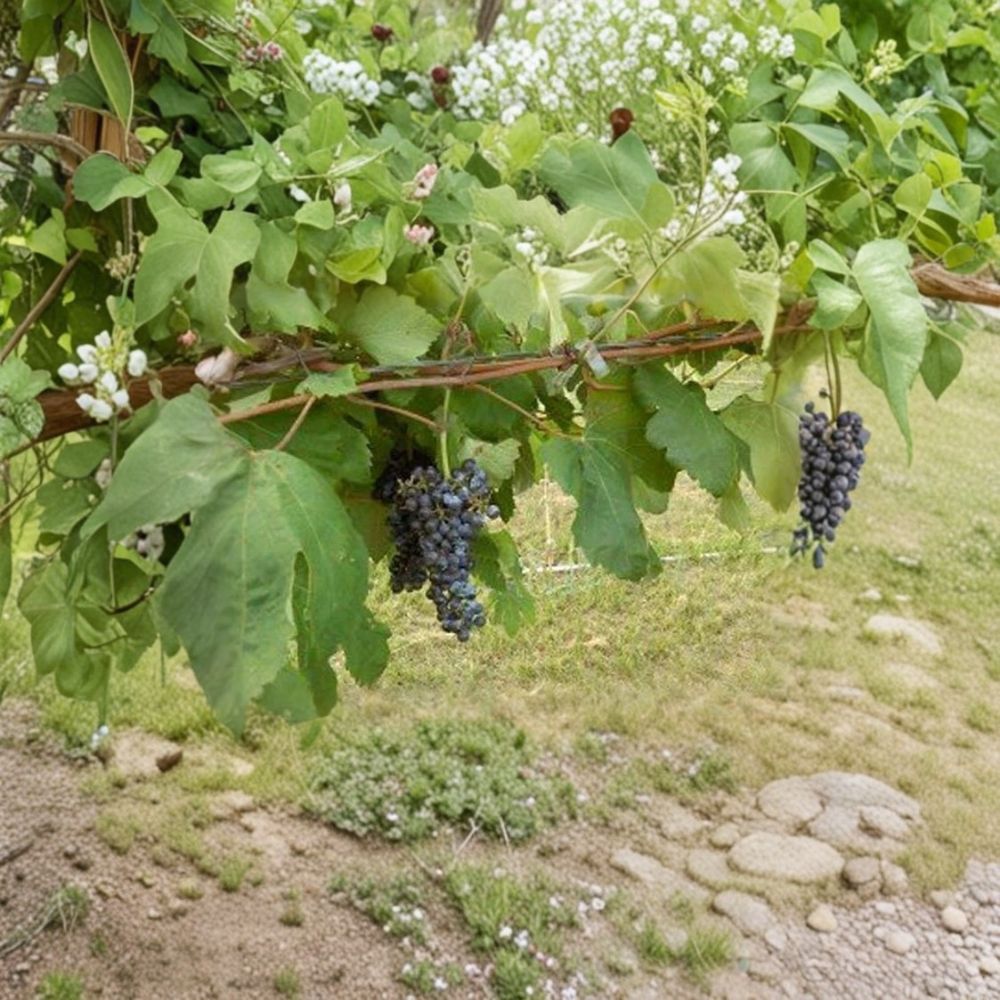 Black Manukka Seedless Grape Vine – Vitis vinifera Live Plant | 2 Gallon | Self-Fertile Seedless Grapes