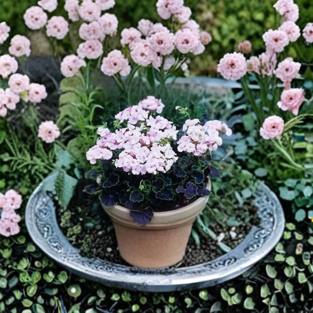Geranium Black Velvet Appleblossom Pelargonium Seeds - 1,000 Coated Seeds with Pink Blooms & Chocolate Foliage