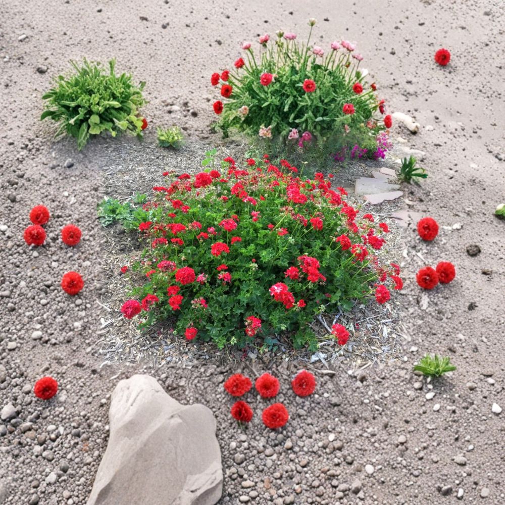 Geranium Mountie Red Pelargonium Sport - 6 Fresh Cuttings | Scarlet Double Blooms | Trailing Ivy Geranium