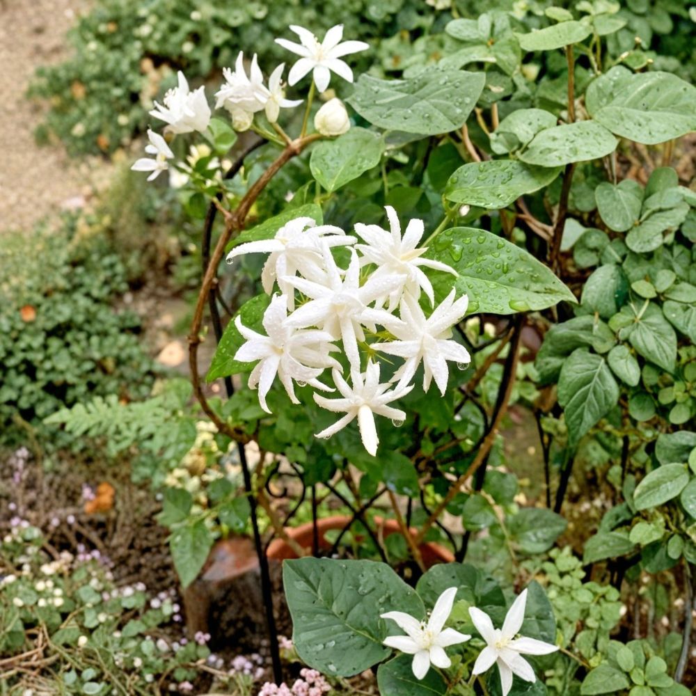 Belle of India Jasmine Live Plant | Jasminum sambac | 4 Inch Pot | Double White Fragrant Blooms