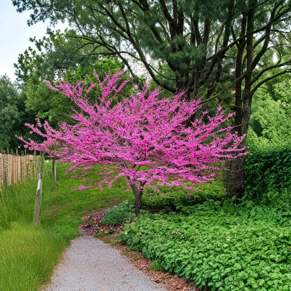 Eastern Redbud Tree – Cercis canadensis Live 2–3 Ft Potted Ornamental Tree with Pink Spring Blossoms