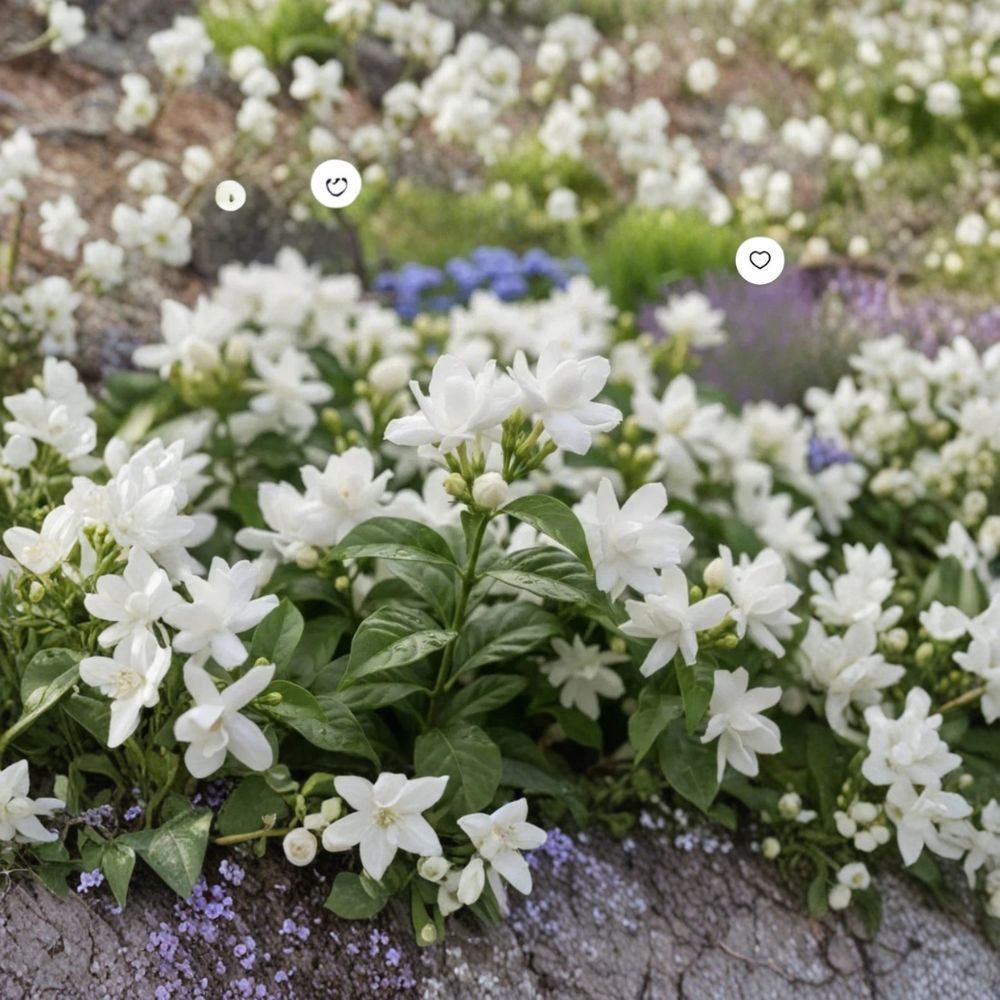 Arabian Jasmine Plant – Jasminum sambac Live Starter with Fragrant White Flowers