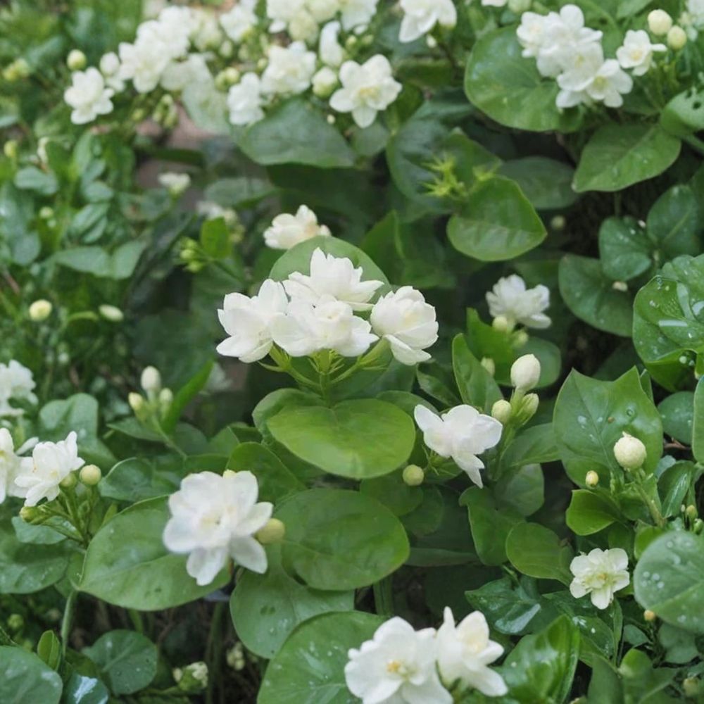 Arabian Jasmine Jasminum sambac Starter Plants | Set of 10 Potted Plants | Indoor & Outdoor