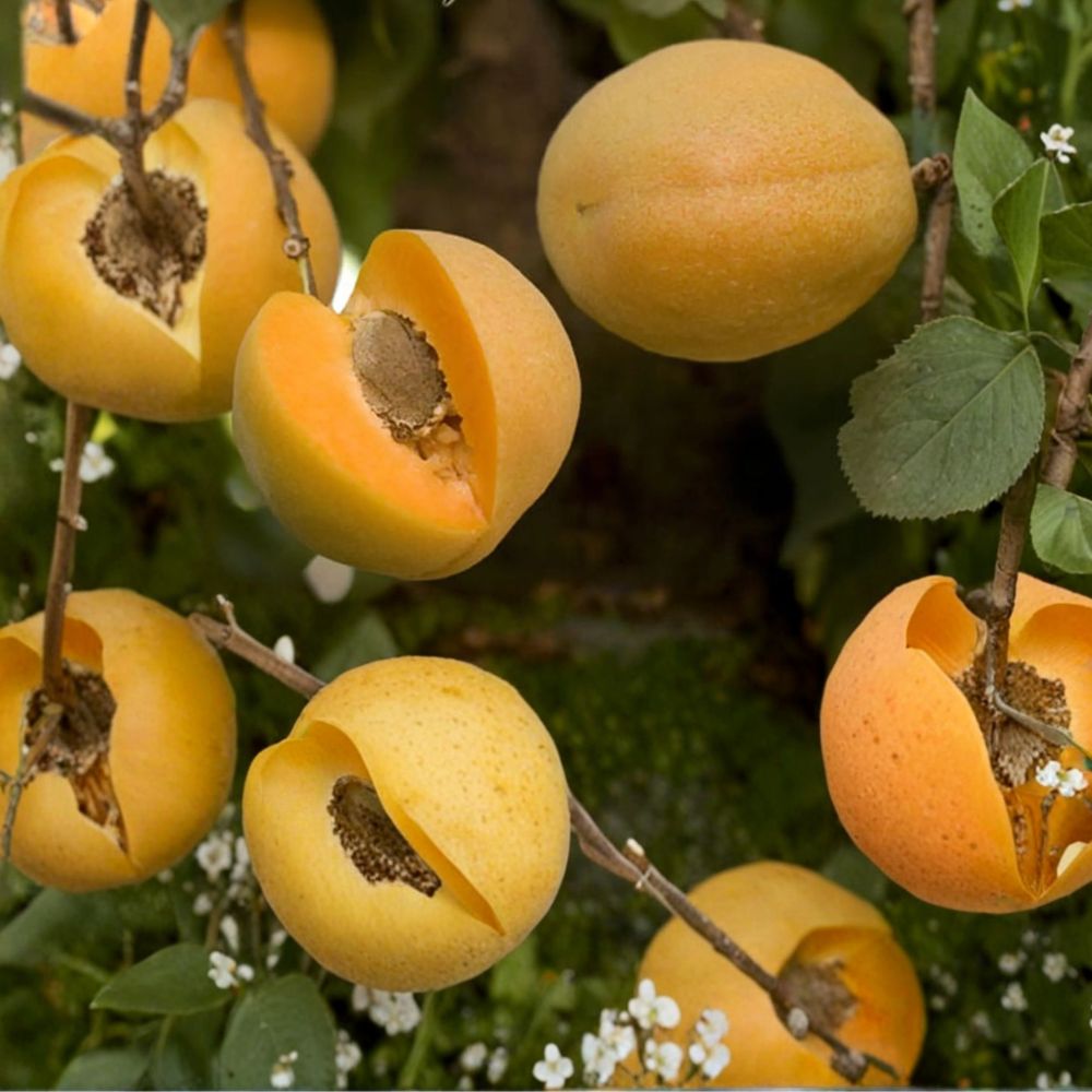 Brittany Gold Apricot Tree – Prunus armeniaca Bare Root, 3 Feet Tall, Late Season Sweet Apricot, Self-Fertile