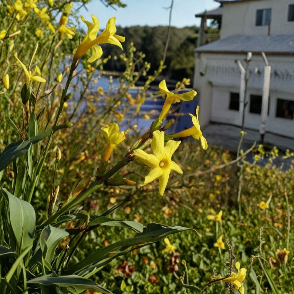 Winter Jasmine Jasminum nudiflorum Live Plant | Rooted Cutting | Cold Hardy Yellow Blooms