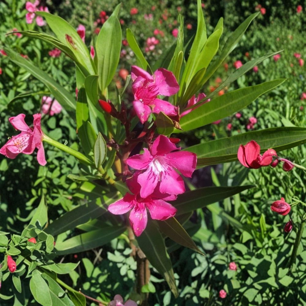 Pink Oleander Nerium oleander Live Plant 1 Gallon Pink Flowering Evergreen Shrub