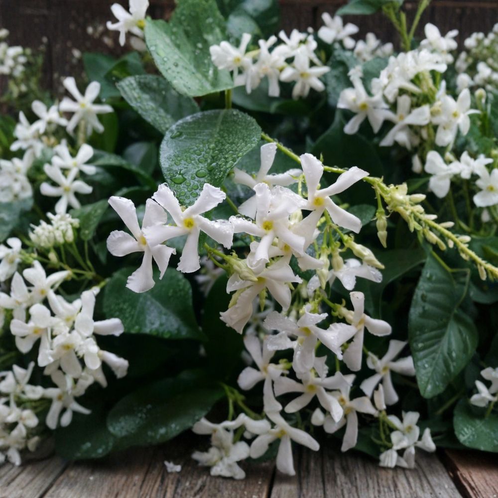 Confederate Star Jasmine Plant – Trachelospermum jasminoides Live Starter | Fragrant Evergreen Climbing Vine
