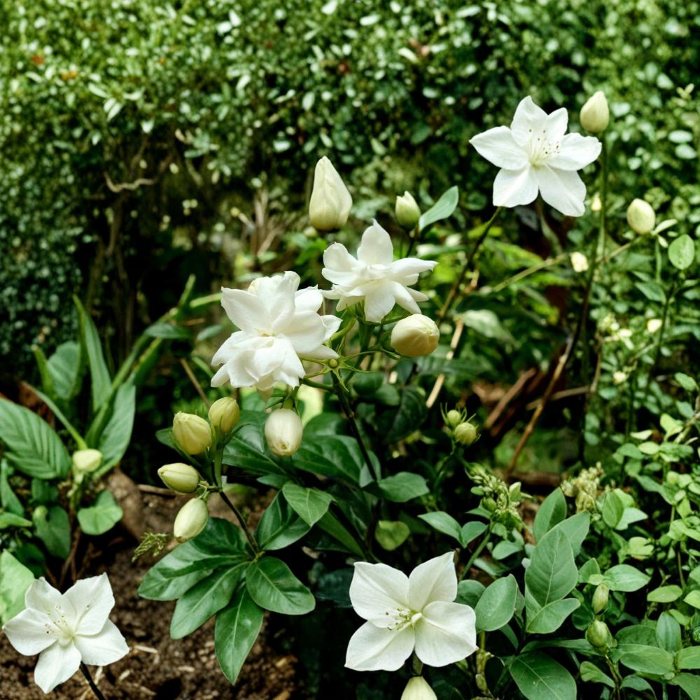 Jasmine Sambac Live Plant – 12" Tall Potted Arabian Jasmine with Fragrant White Flowers