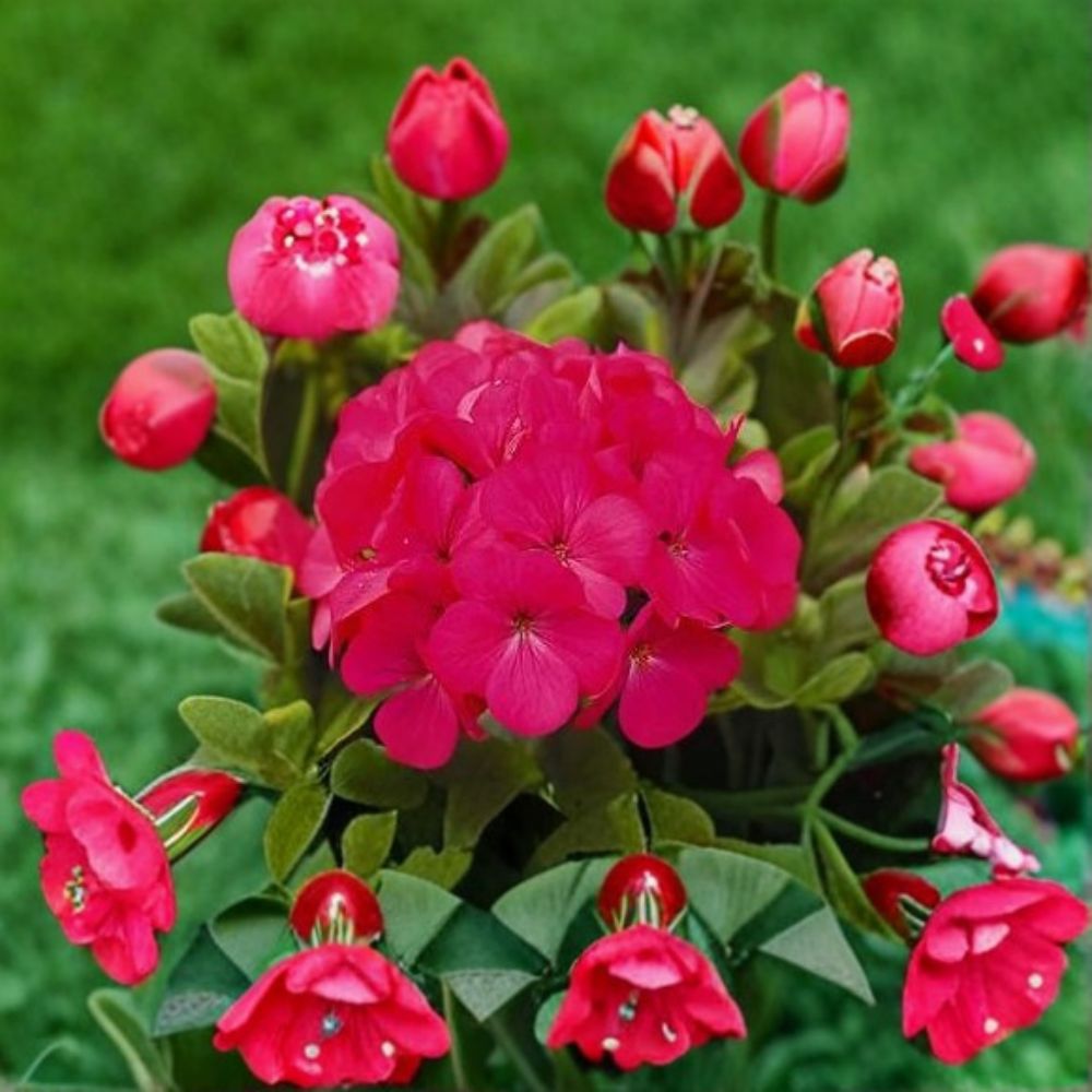 Pinto Premium Lavender Rose Geranium Seeds – 100 Pelargonium Seeds with Bicolor Lavender & Rose Blooms