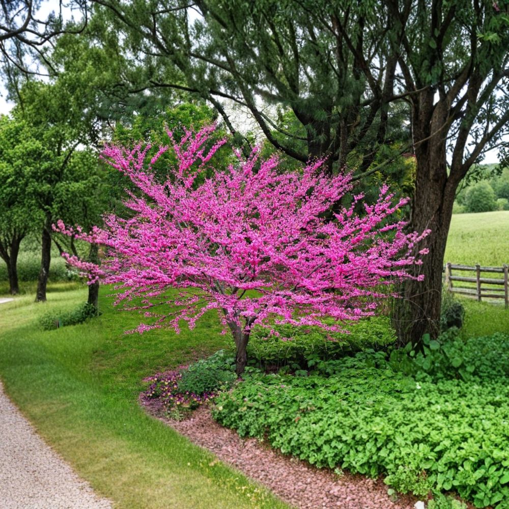 Eastern Redbud Tree - Cercis canadensis Live Plant 2-3 Feet Tall with Pink Spring Blooms