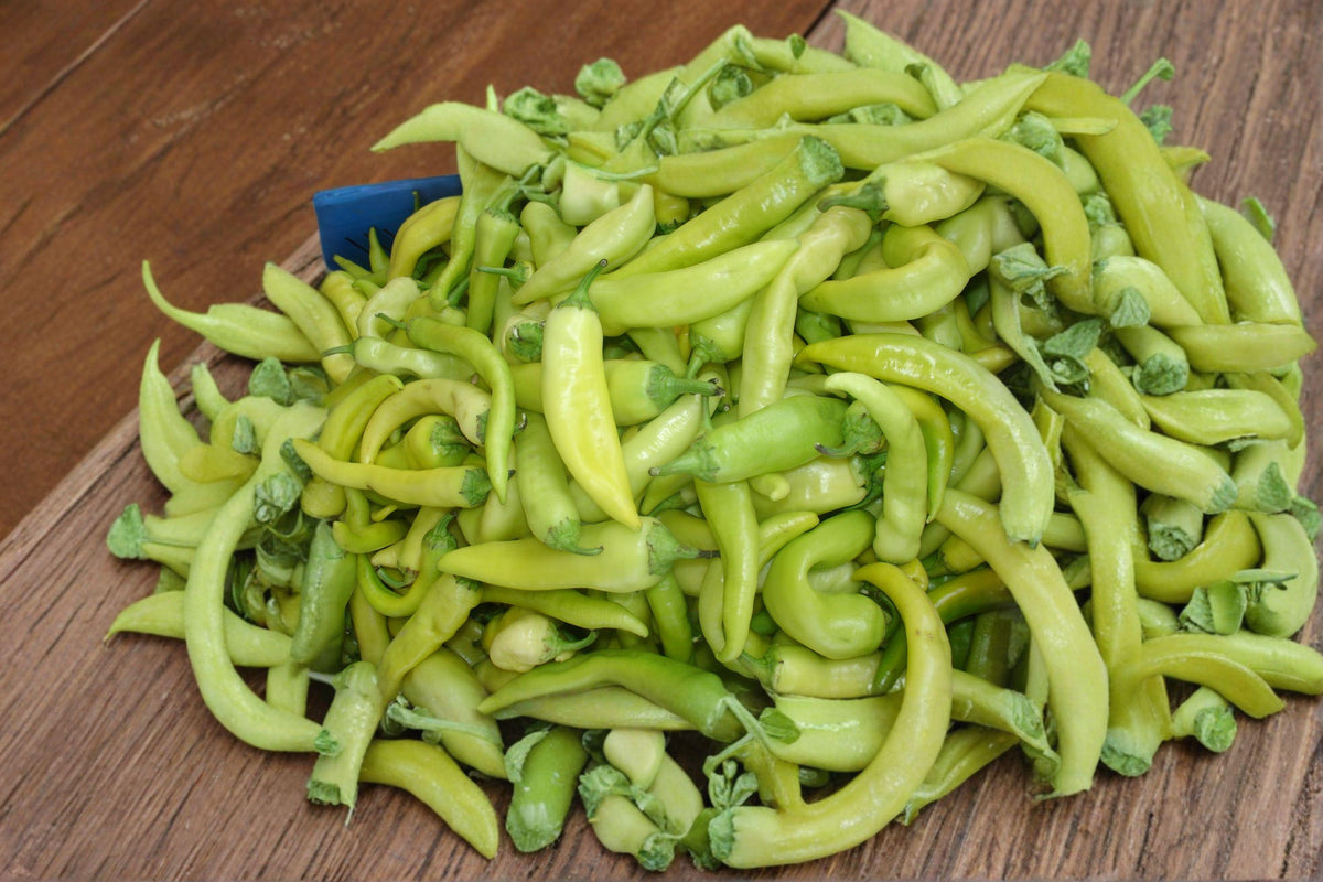 Sweet Banana Pepper Seeds – Mild Yellow Capsicum annuum for Fresh Eating & Pickling, 30 Viable Non-GMO Seeds