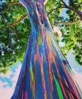 Rainbow Eucalyptus Tree in 4" Pot, Multicolor Bark, Eucalyptus deglupta, Indoor Outdoor Fast-Growing Plant