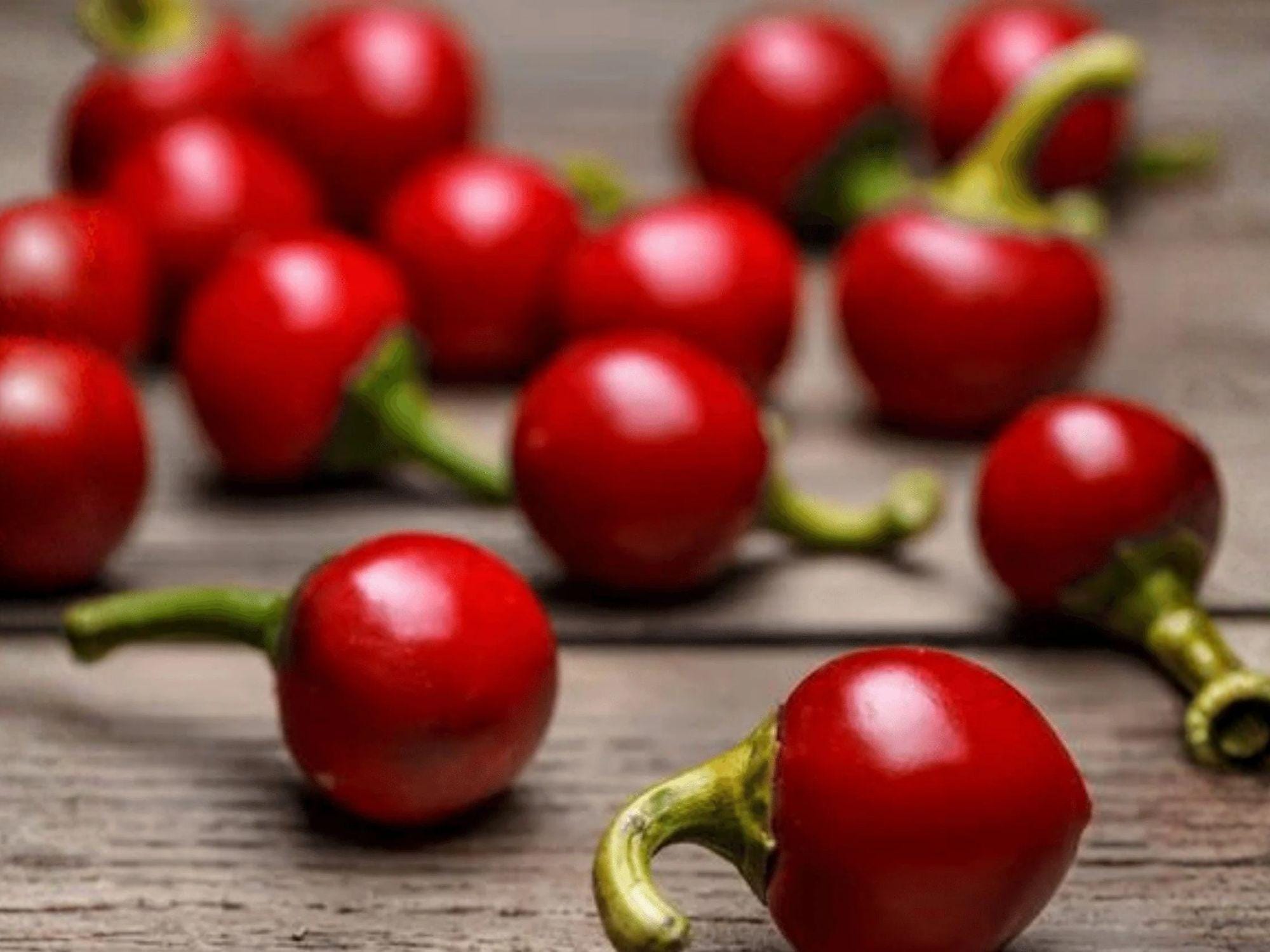 Heirloom Cherry Hot Pepper Seeds – Large Round Chili Peppers, Spicy Garden Vegetable, 25 Seeds