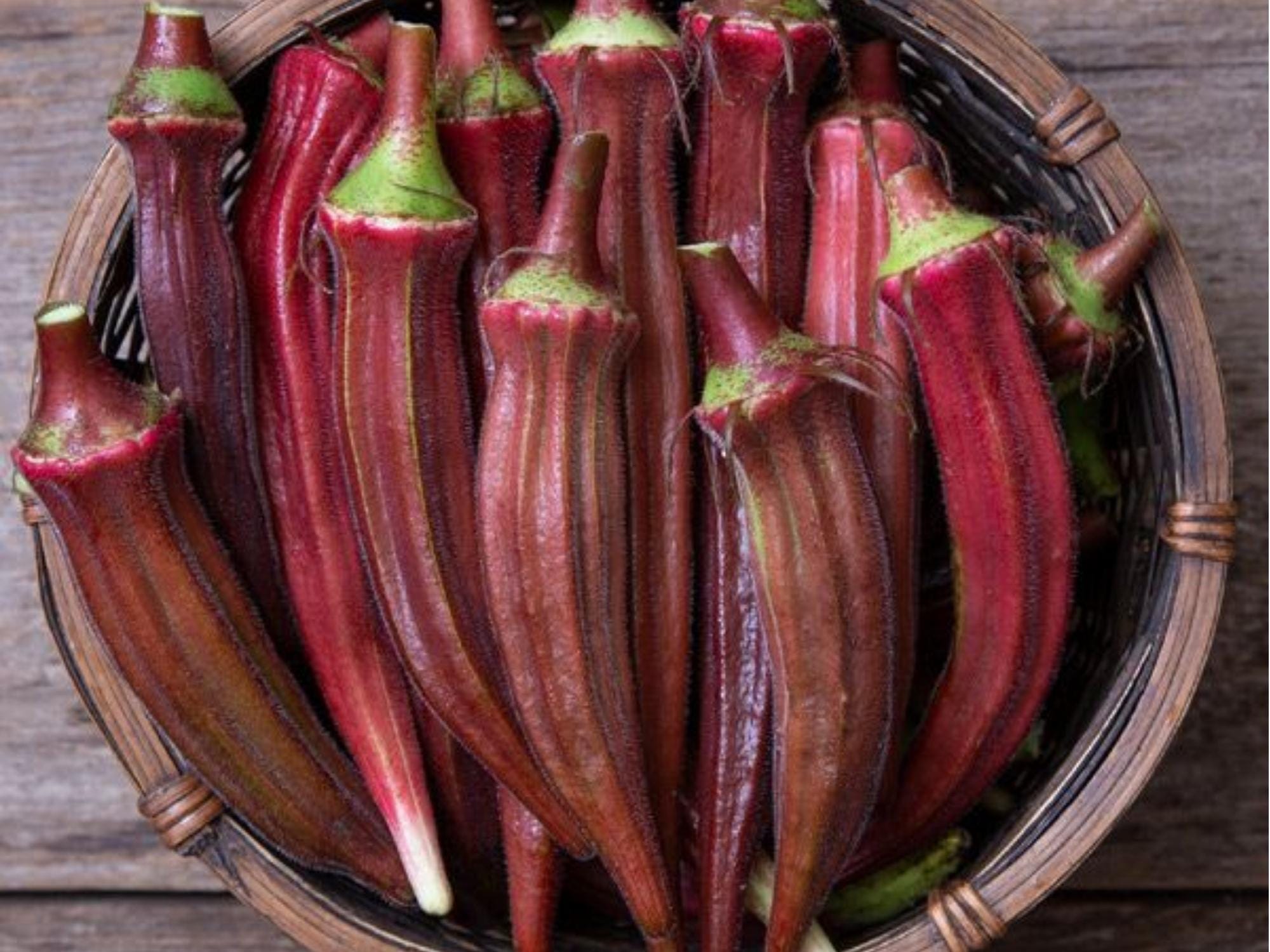 Red Burgundy Okra Seeds – Heirloom Non-GMO Deep Red Pods – Abelmoschus esculentus, Warm-Season Vegetable
