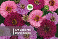 100 Art Deco Mix Zinnia Seeds – Bright Colorful Flowers, Butterfly & Pollinator Friendly, Zinnia elegans, Summer Bloom, Garden & Cut Flowers