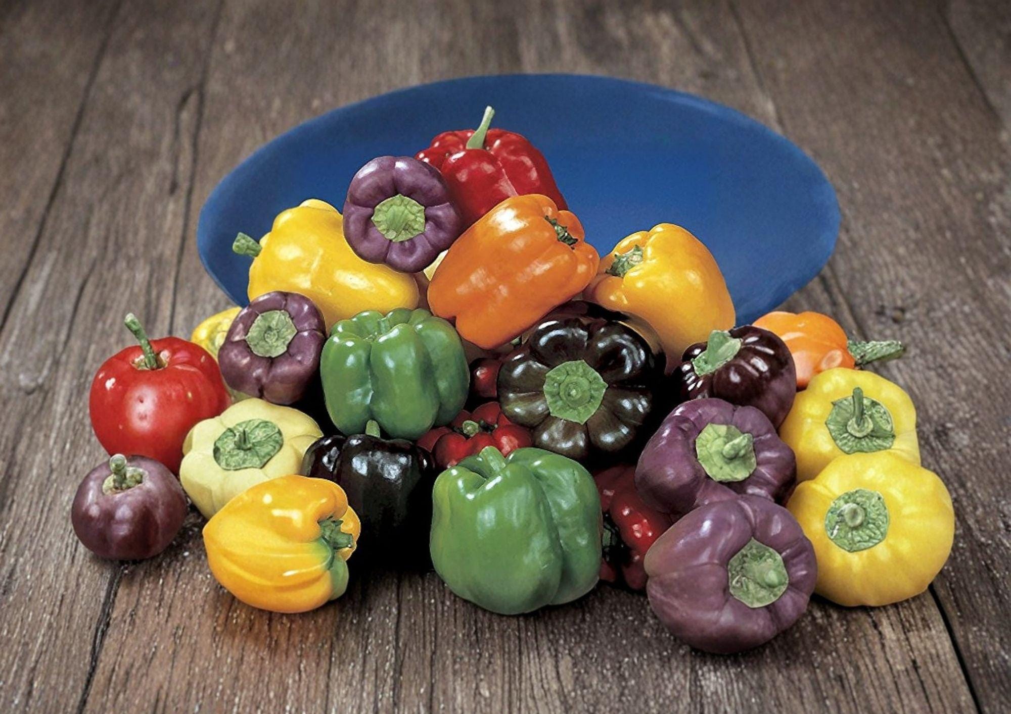 Sweet & Spicy Pepper Mix Seeds, Heirloom Non-GMO Chili Pepper Blend, Colorful Vegetable Garden Planting Seeds