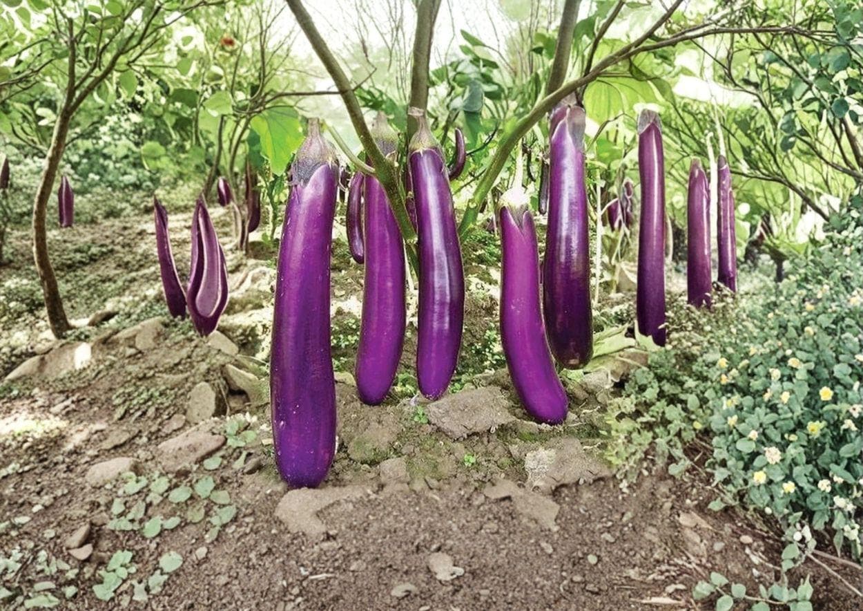 Long Purple Eggplant Seeds – Heirloom Organic Non-GMO, Slender Asian Variety for Garden, Container, and Raised Bed Planting