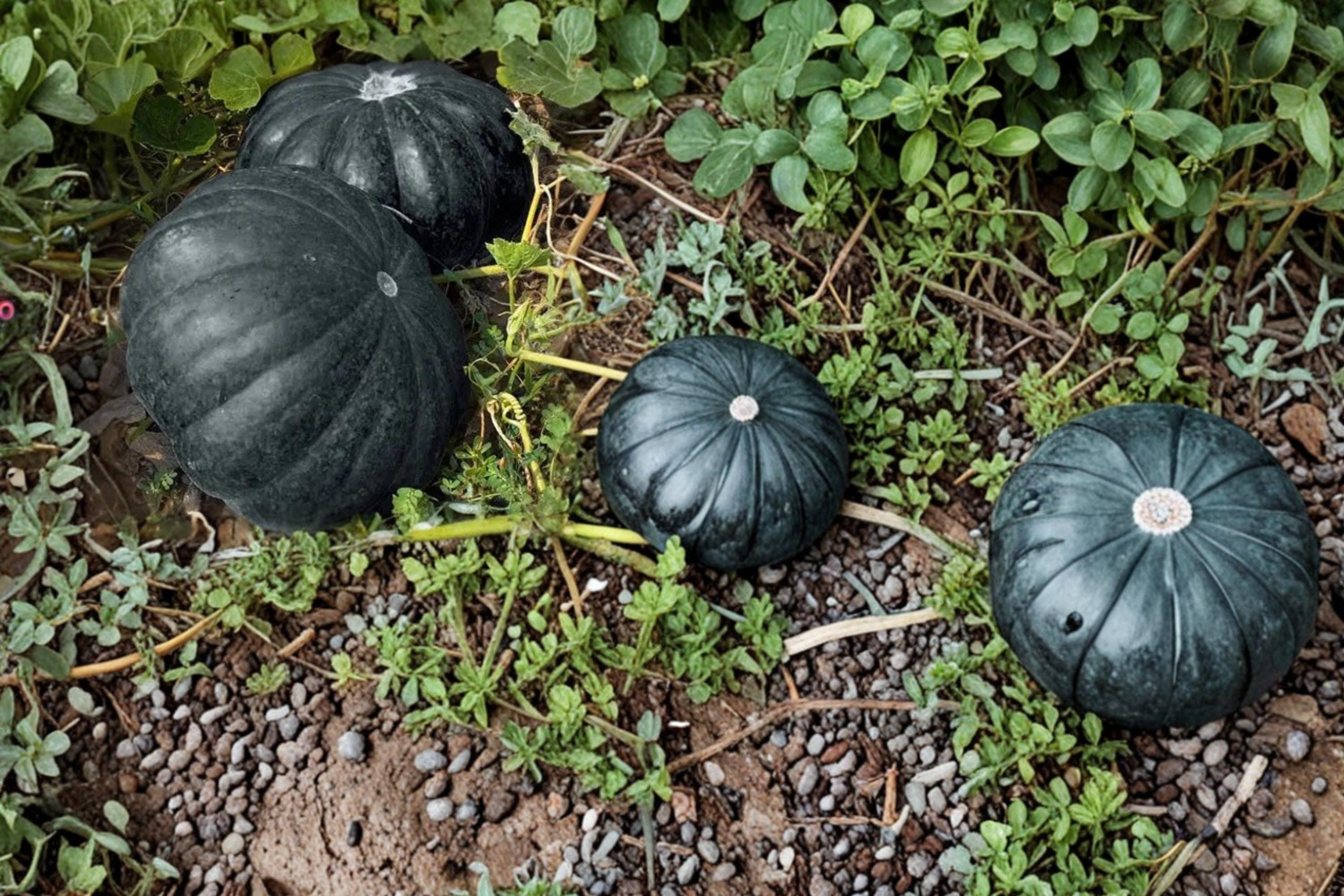 Black Kat Pumpkin Seeds – Cucurbita pepo Squash, Edible & Ornamental, Dark Exterior, Orange Flesh, Garden Vegetable, Fall Harvest