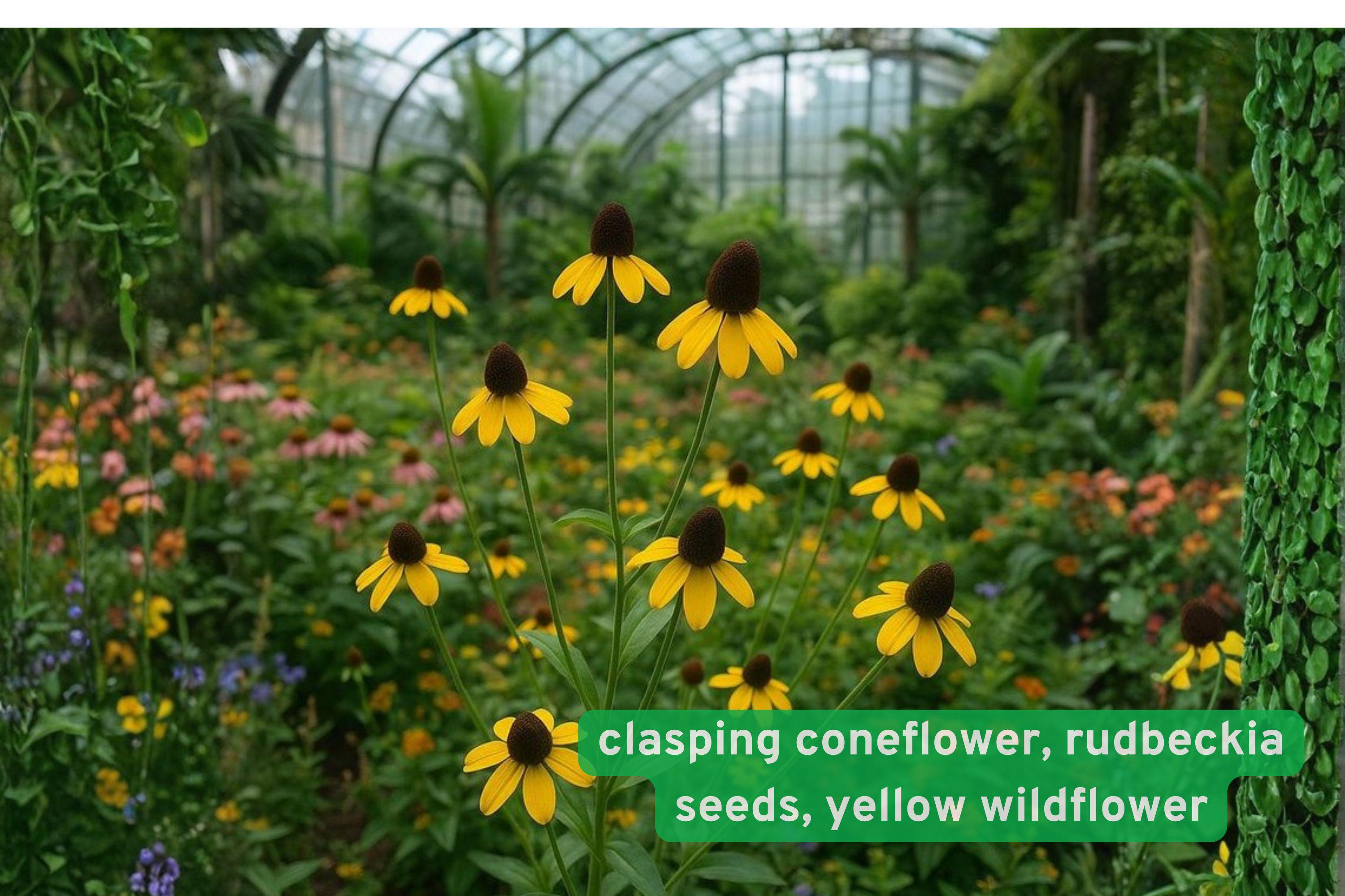 Clasping Coneflower Seeds – Rudbeckia amplexicaulis Native Wildflower for Pollinator Gardens, Yellow Daisy-Like Blooms