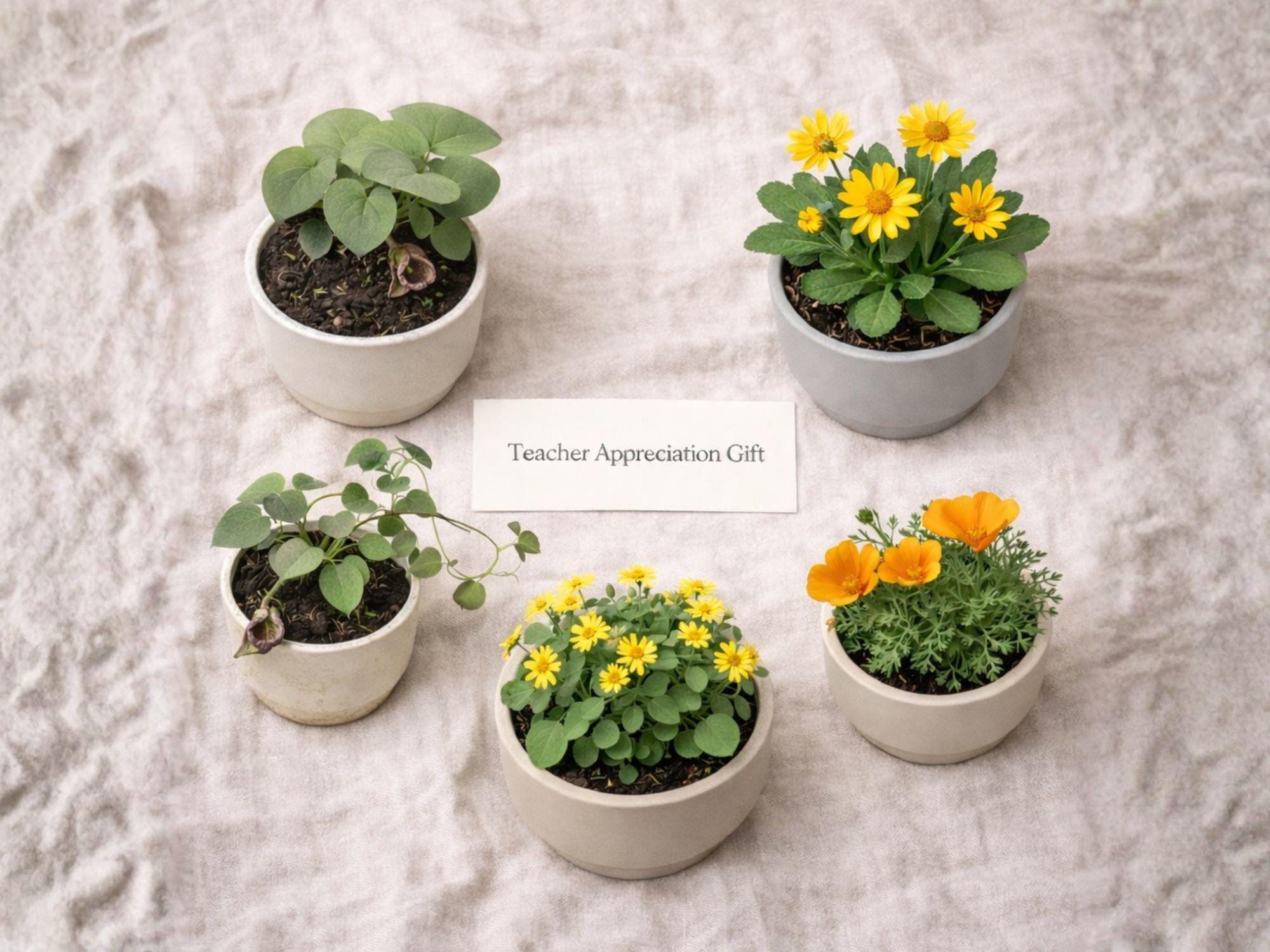 Teacher Appreciation Seed Bundle – Heirloom Non-GMO Garden Set with Wild Ginger, Meadow Arnica, Dutchman's Pipevine, Golden Ragwort, California Poppy