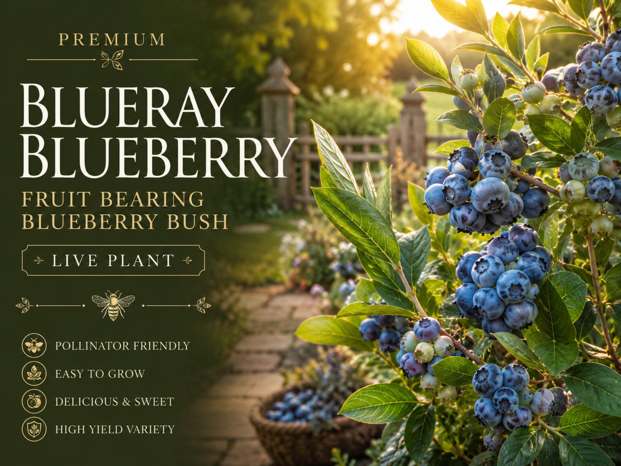 Blueberry Seedlings Live Plants – Vaccinium corymbosum Fruit-Bearing Shrubs for Garden and Containers