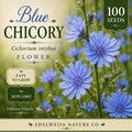 Blue Chicory Seeds - Heirloom Non-GMO Cichorium intybus Wildflower Pollinator Garden Seeds