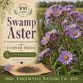 Swamp Aster Seeds – Native Purple Wildflower, Pollinator Plant, Symphyotrichum puniceum, Wetland & Rain Garden Native Perennial (100 Seeds)