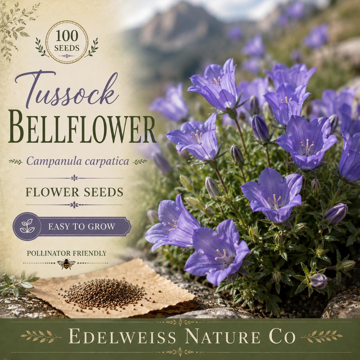 Campanula carpatica Seeds – Tussock Bellflower Blue Flower Perennial for Rock Gardens & Borders
