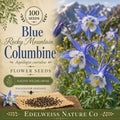 Aquilegia caerulea Blue Rocky Mountain Columbine Seeds – Heirloom, Non-GMO, Pollinator Wildflower for Shade Gardens