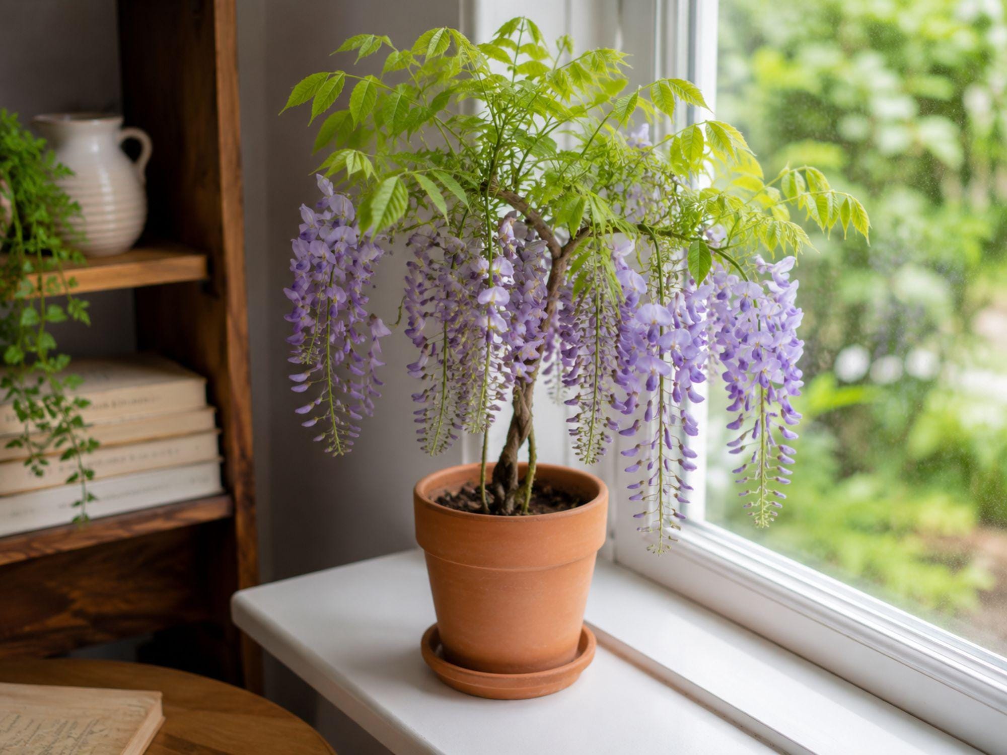Amethyst Falls Wisteria Starter Plant - Native Purple Flowering Vine for Trellis, Fence, Garden - Wisteria frutescens